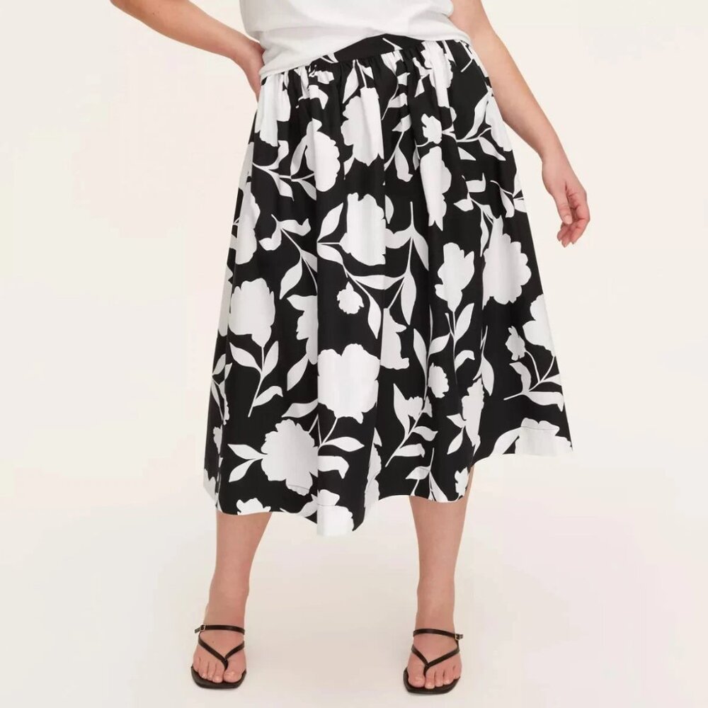Kate‎ spade NY x Target Rose Volume Midi Skirt - Black/Cream - Size XS
